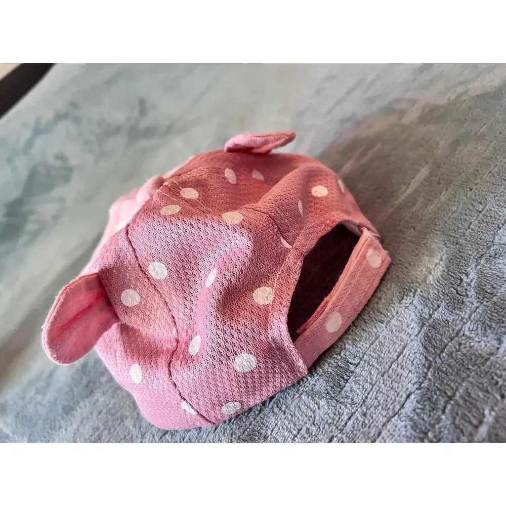 Baby Girl / Toddler Girl Baseball Cap Hat w bear ears & foldable brim (6-24m)